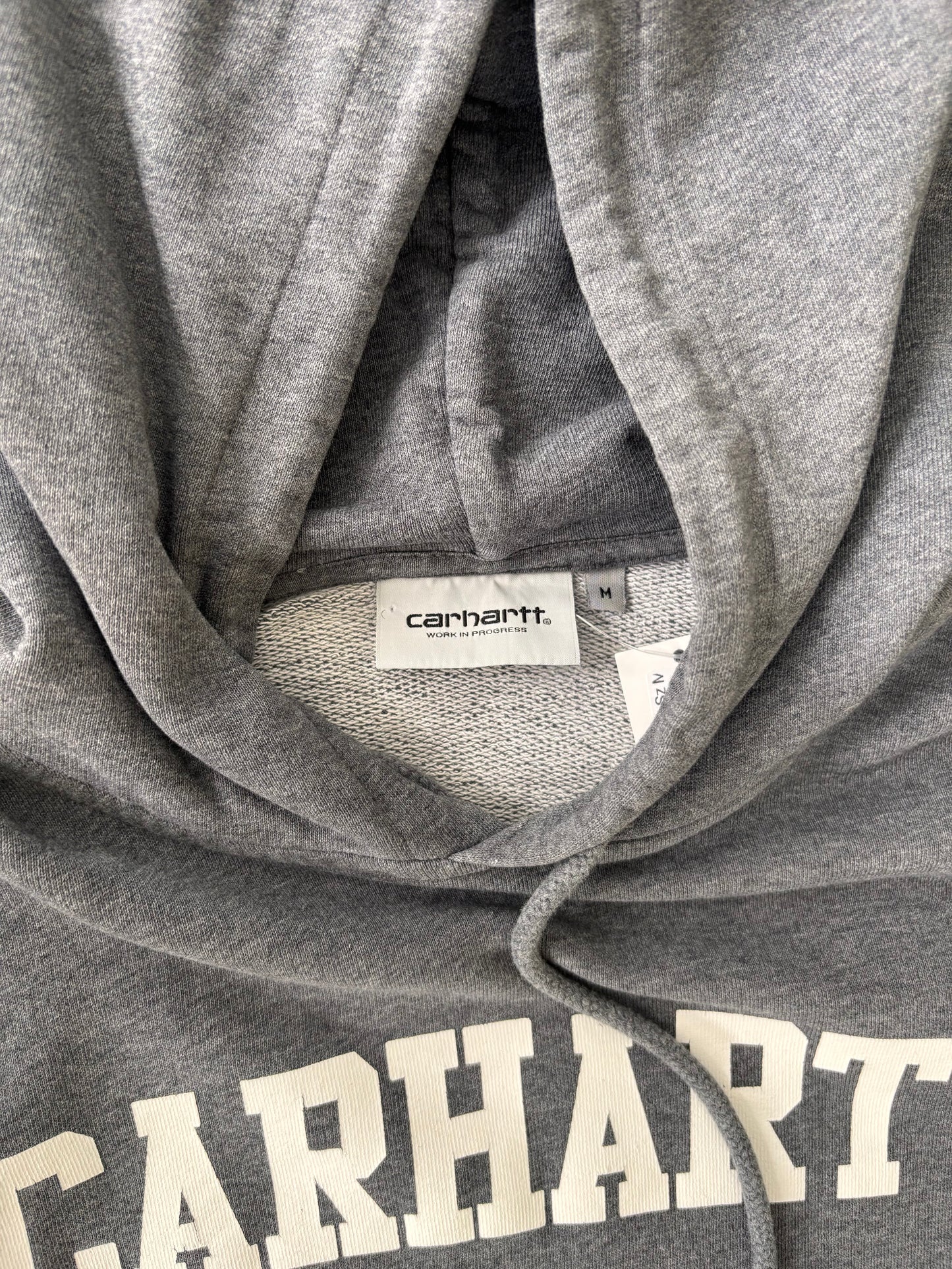 Carhartt WIP Grey Spellout Hoodie - Sz M
