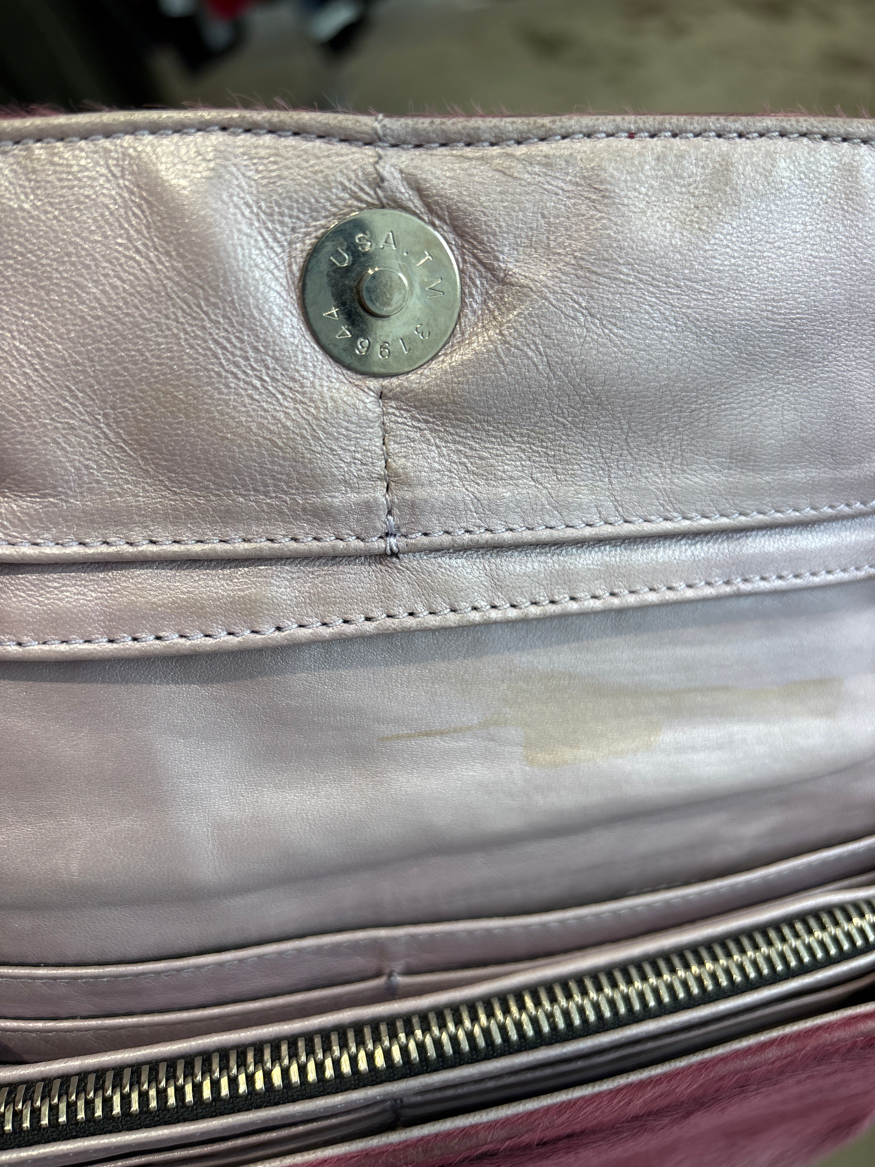 Chrome Hearts Pink Pony Hair Wallet