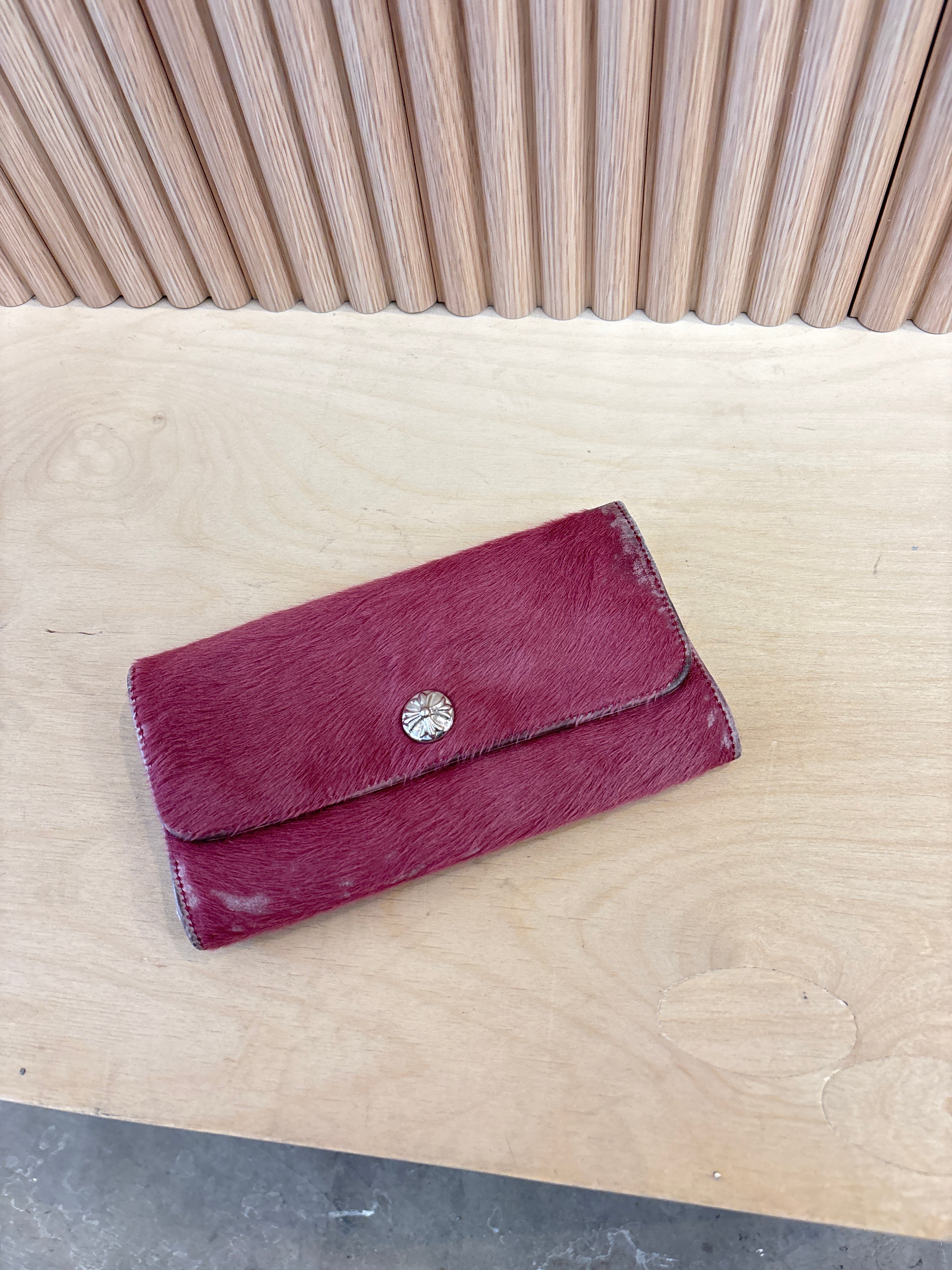 Chrome Hearts Pink Pony Hair Wallet
