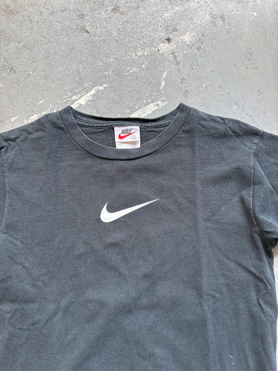 90' Nike middle swoosh  black logo tee - Sz L