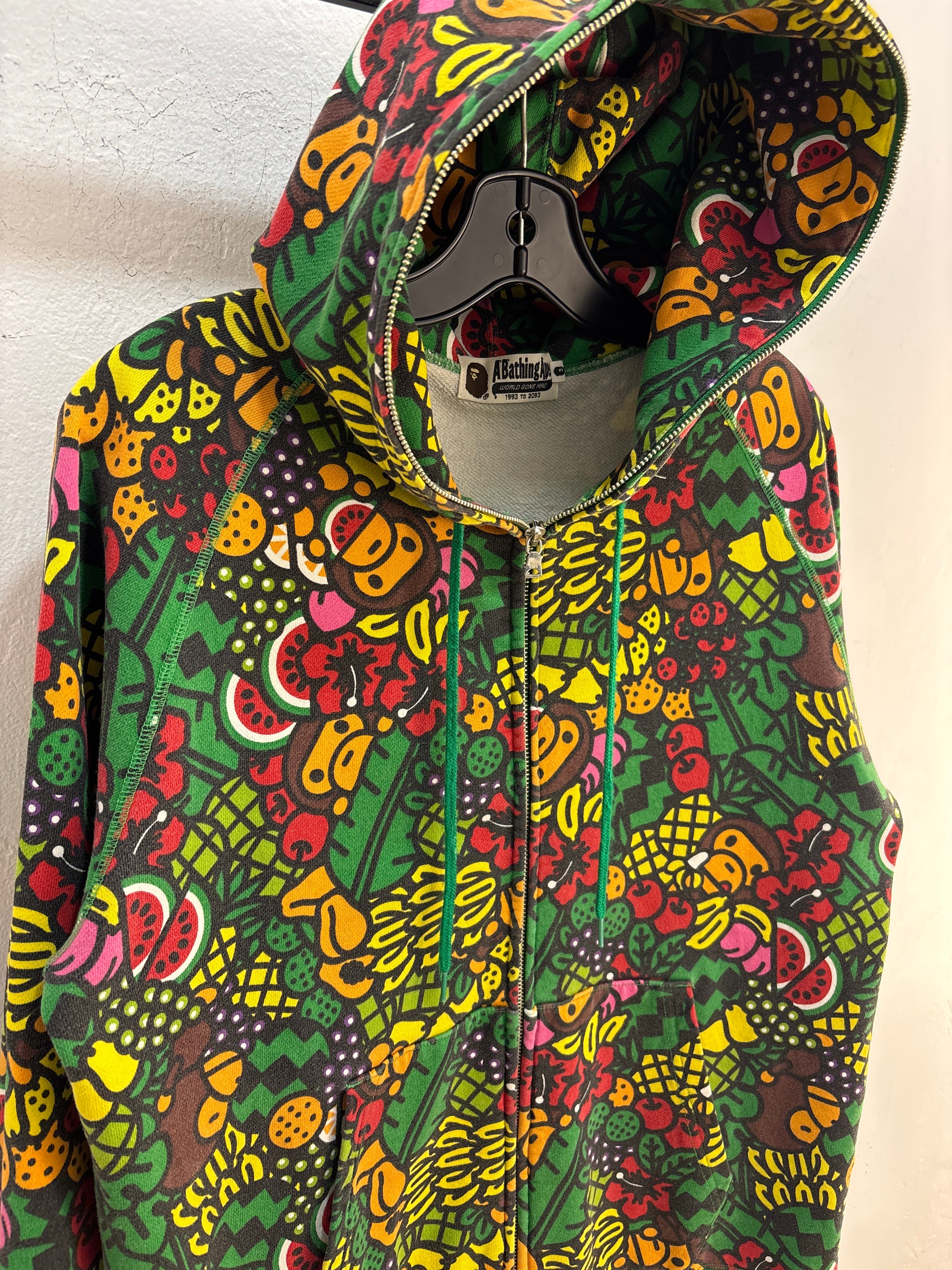 Y2k Bape Baby Milo Fruits AOP Zipup - Size L