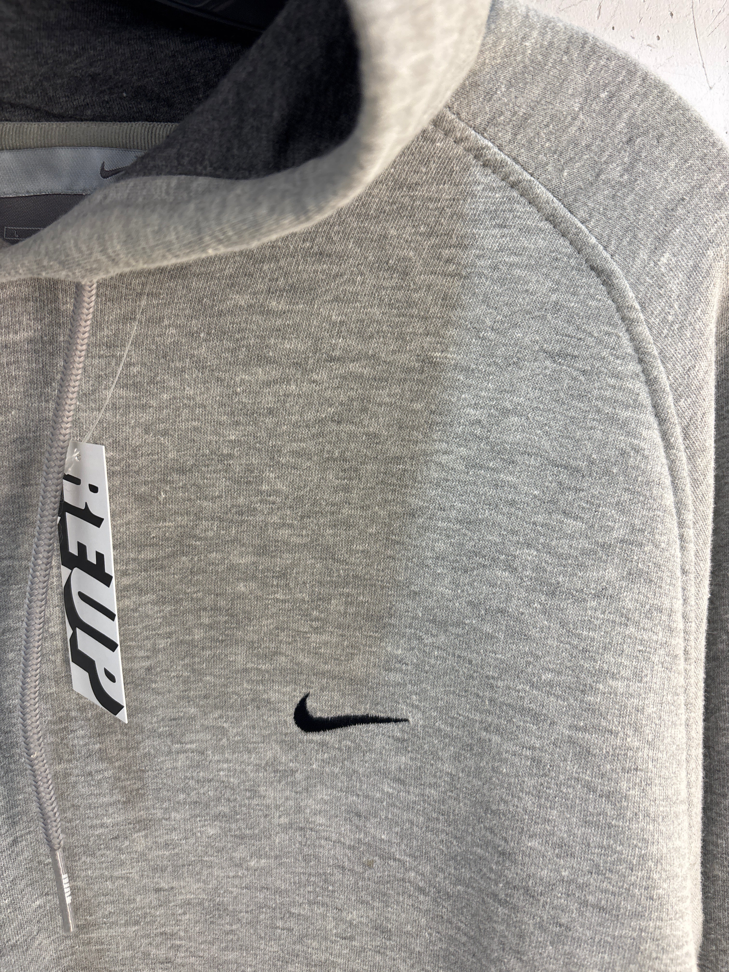 Y2k Nike Swoosh Grey Hoodie - Size L (Light Marks)