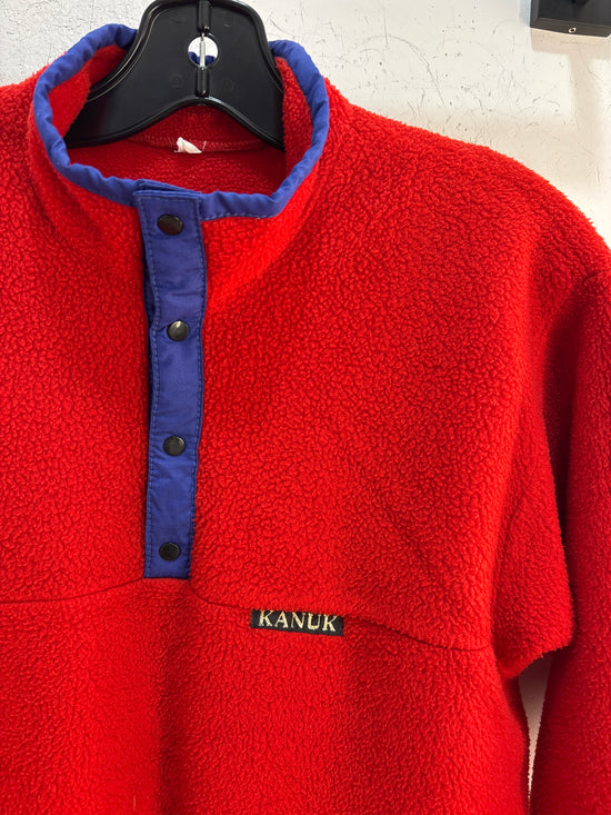 90s Kanuk Red Snap T Fleece M