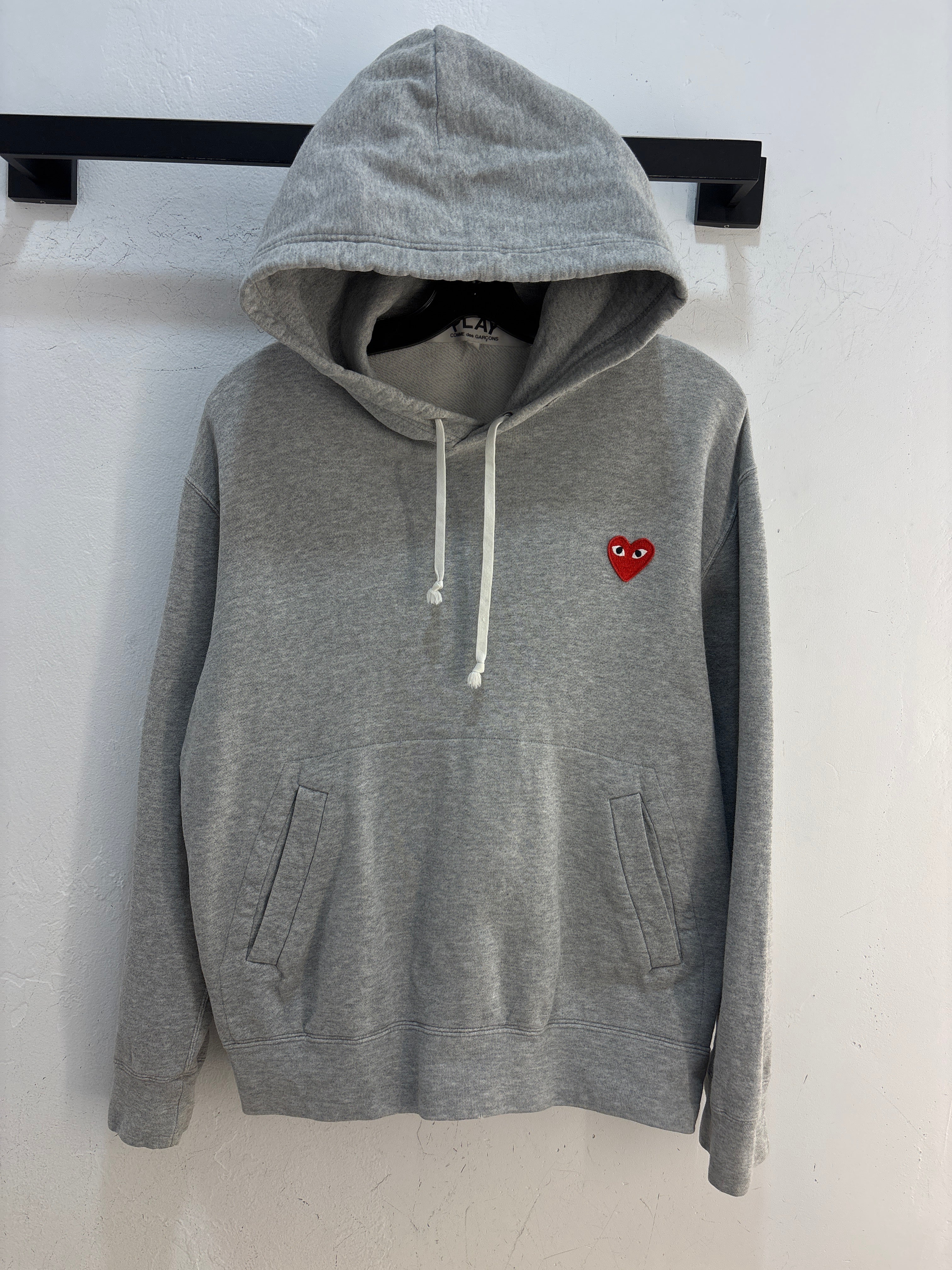 CDG Play logo Grey hoodie - Size L
