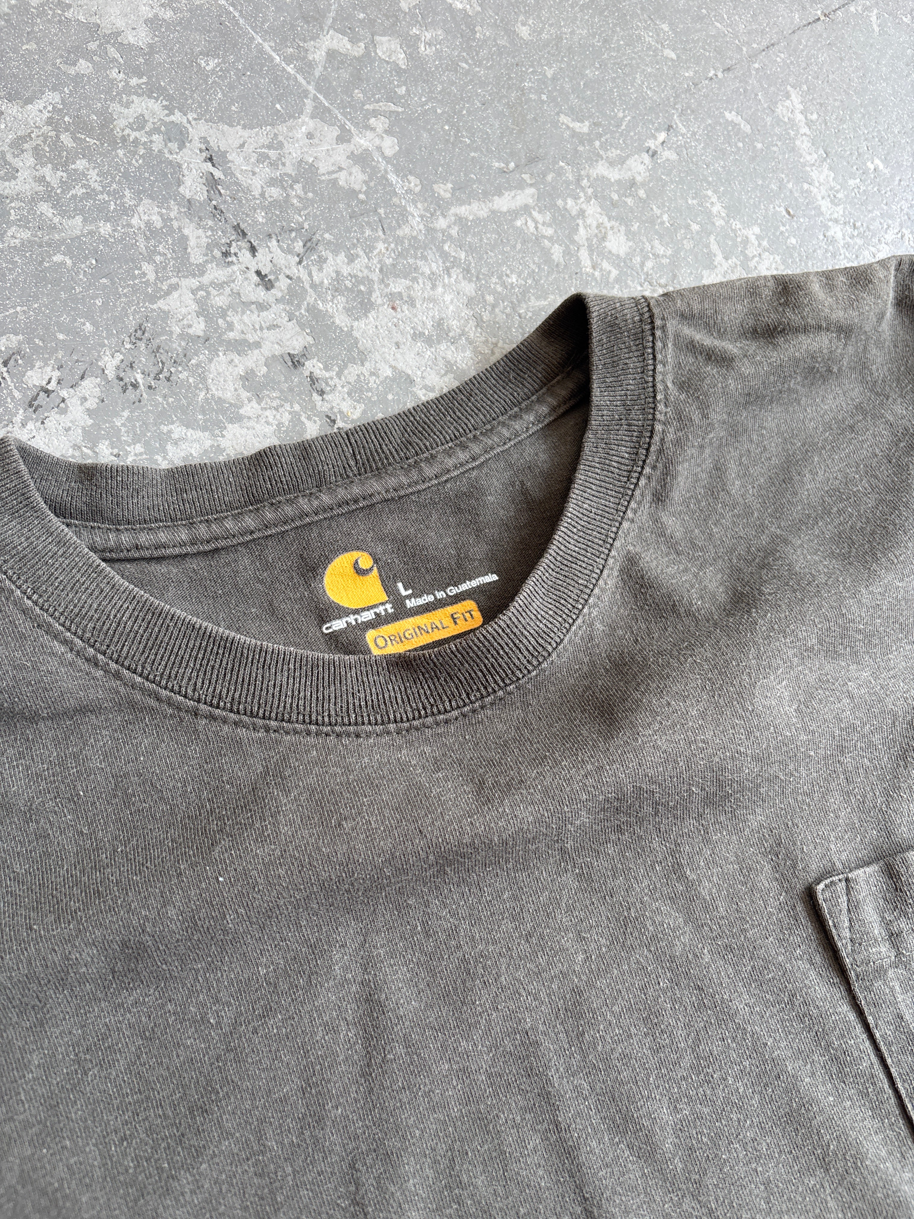 Carhartt grey pocket logo L/S - Sz L