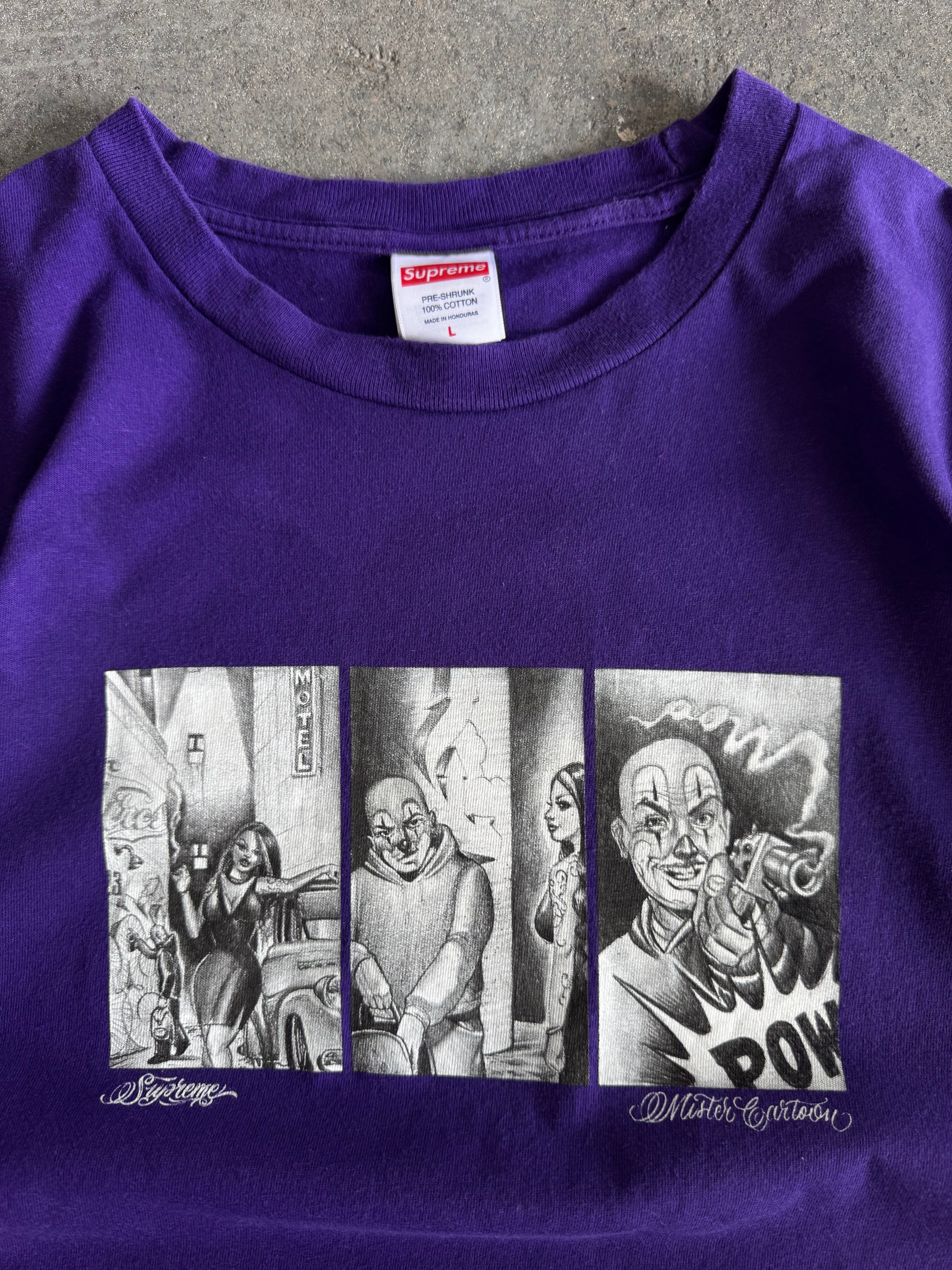 Supreme/Mister Cartoon tee- Sz L