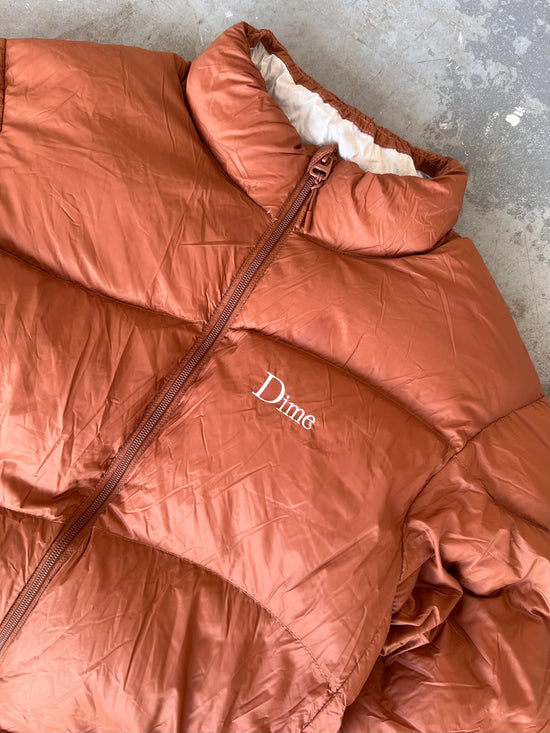 Dime MTL logo Brown Puffer Jacket - Size M