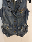 Y2K Belly Barlay Denim Vest - Size S