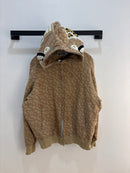Bape Tan Velour Shark Hoodie - Size M