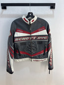Y2k Schott Grey/Red Biker Jacket - Fit M women