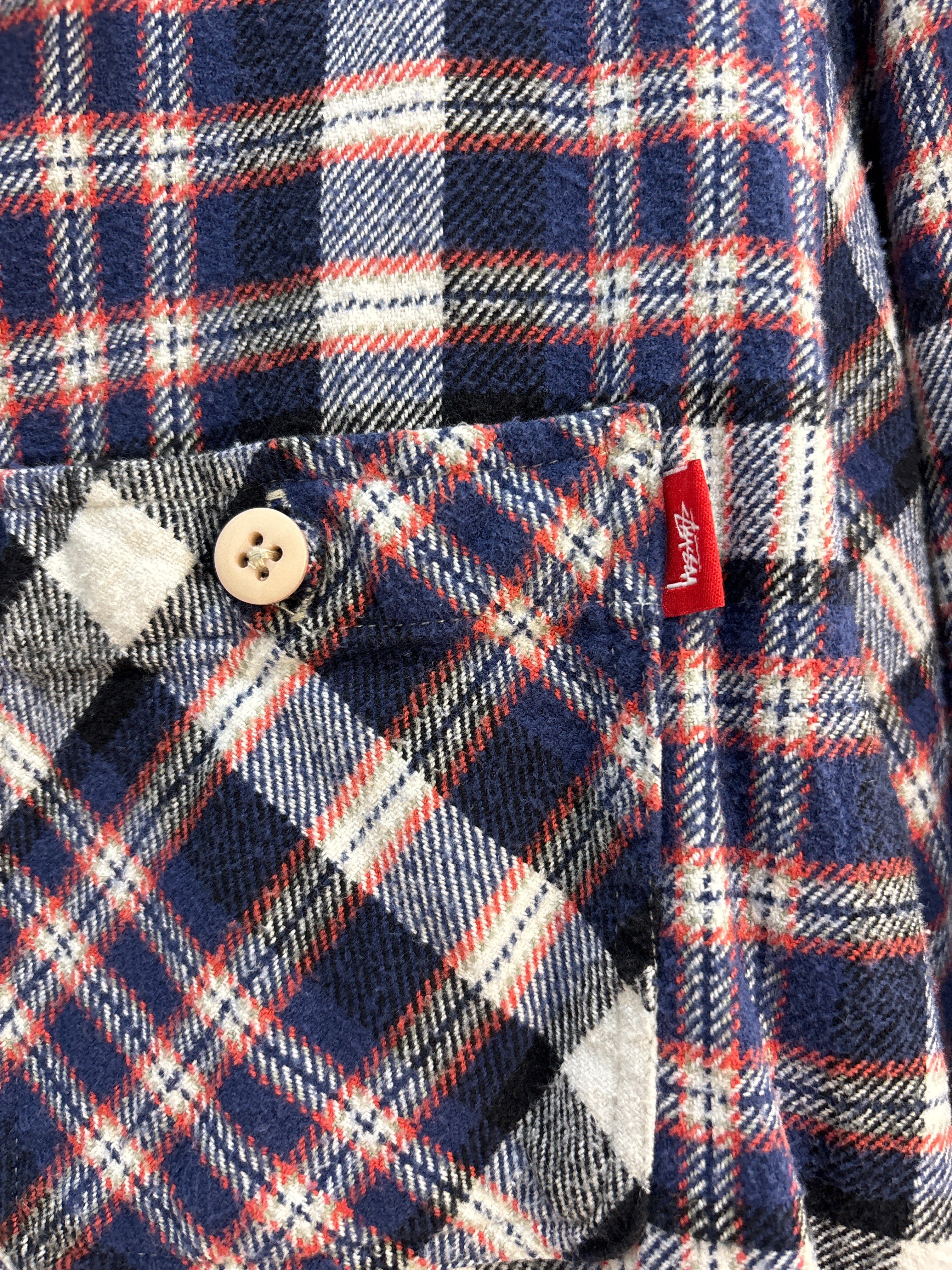 Stussy Blue/Red Plaid Flannel - Size L