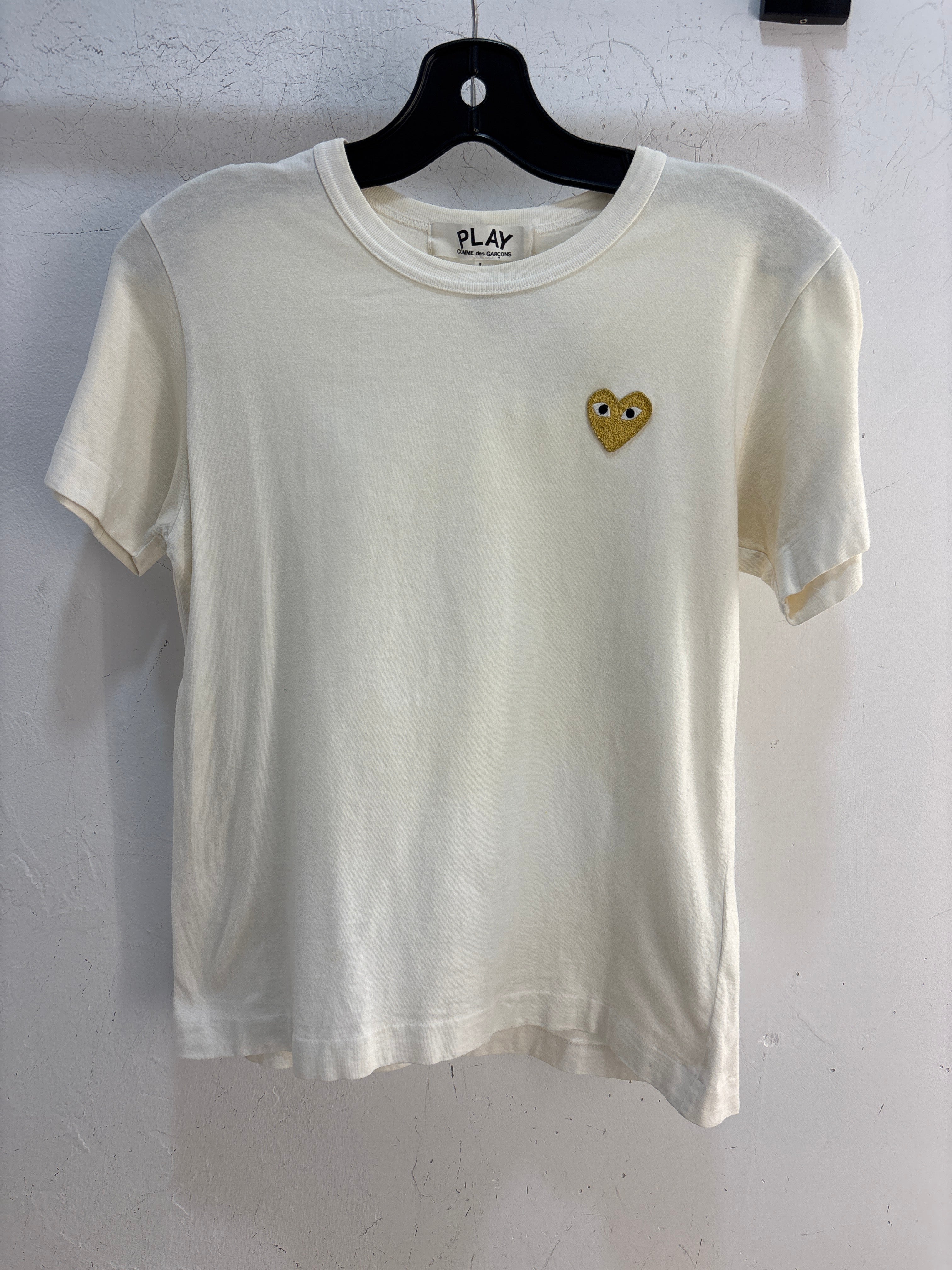 CDG Play Gold Heart T-Shirt - Size L women’s