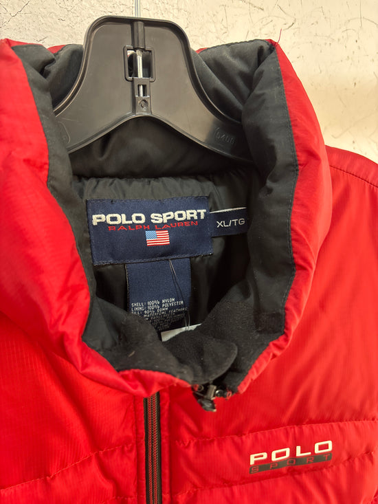 90s Polo Sport Red Puffer Vest - Size XL