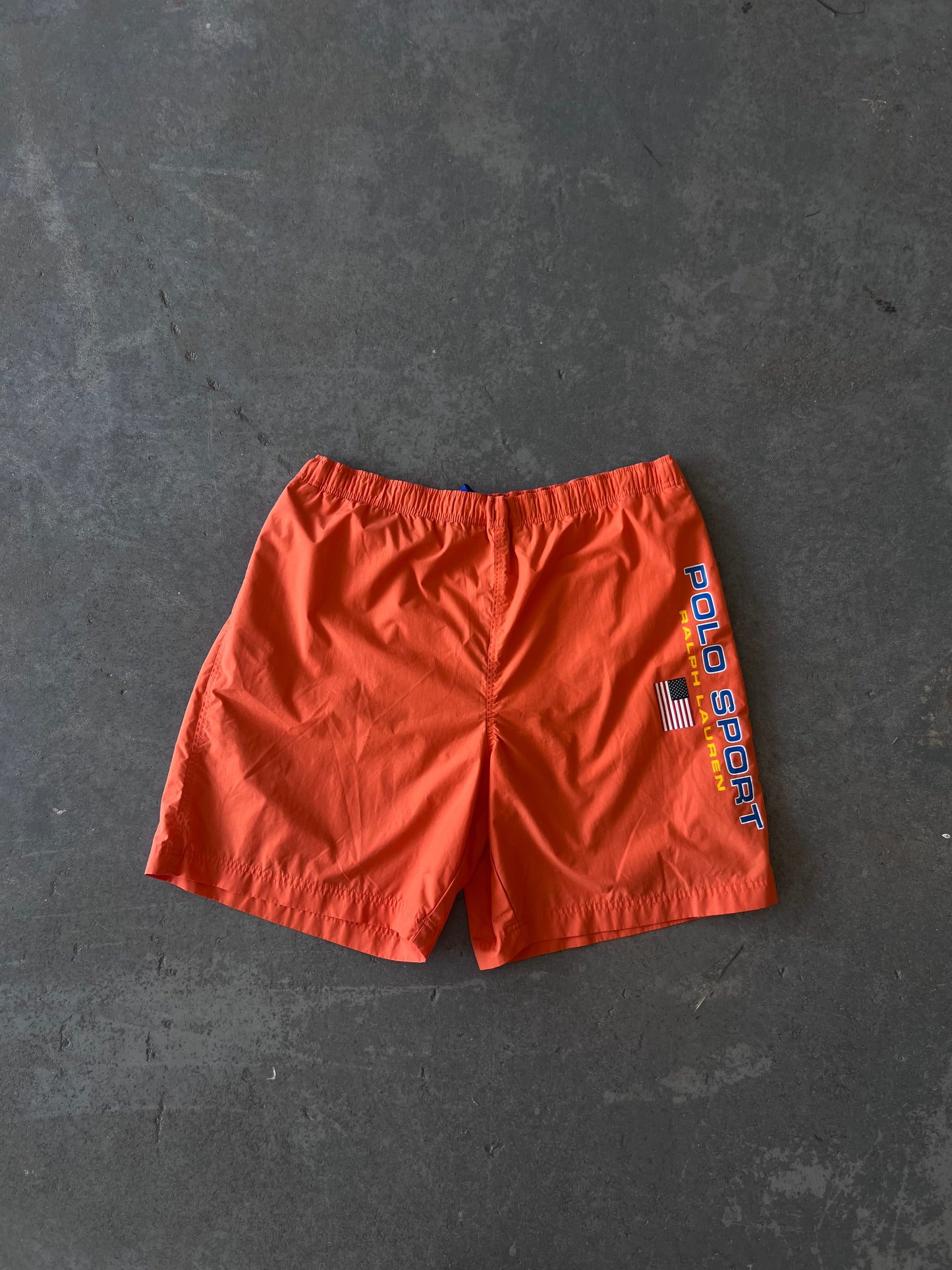 90s Polo Sport Orange trunk Short - Sz XL