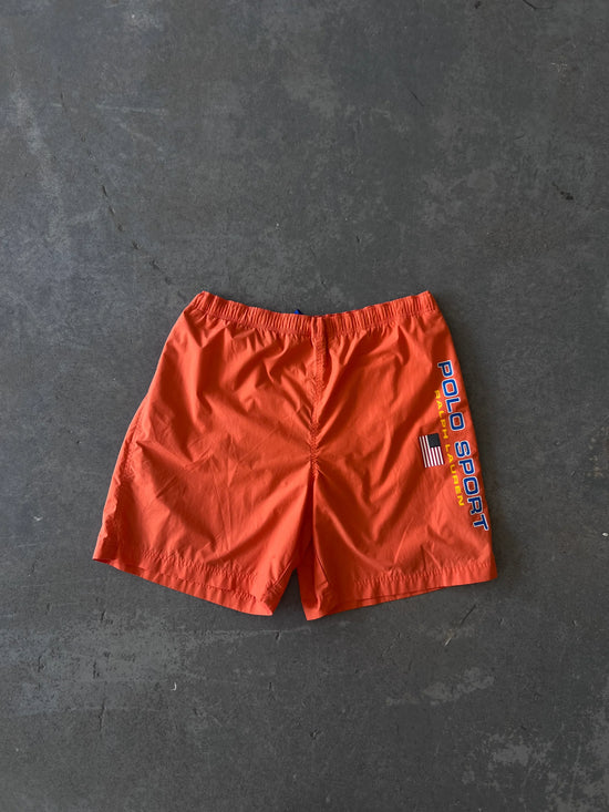 90s Polo Sport Orange trunk Short - Sz XL