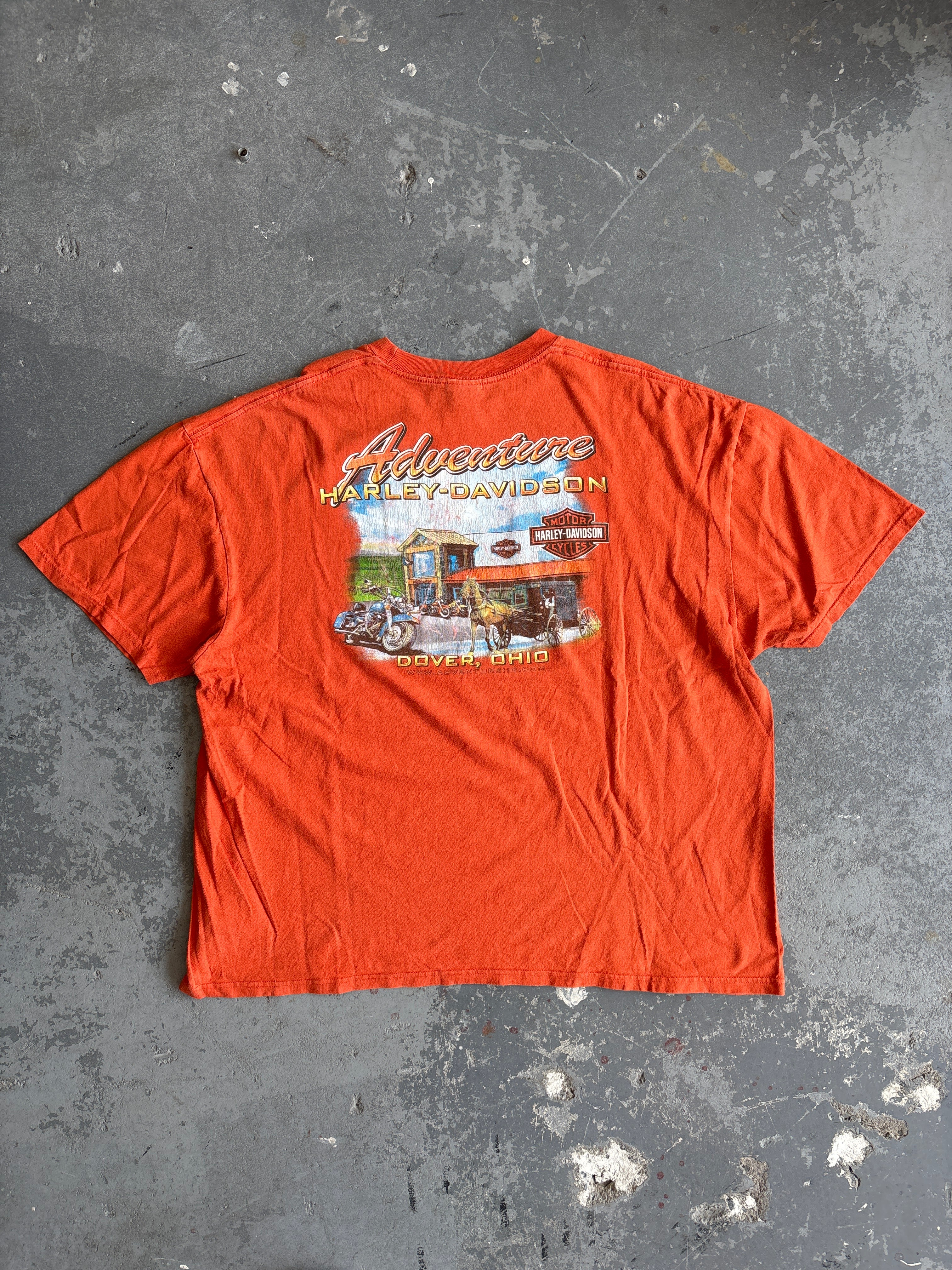 Y2K Harley Davidson Adventure Dover tee - Sz XL