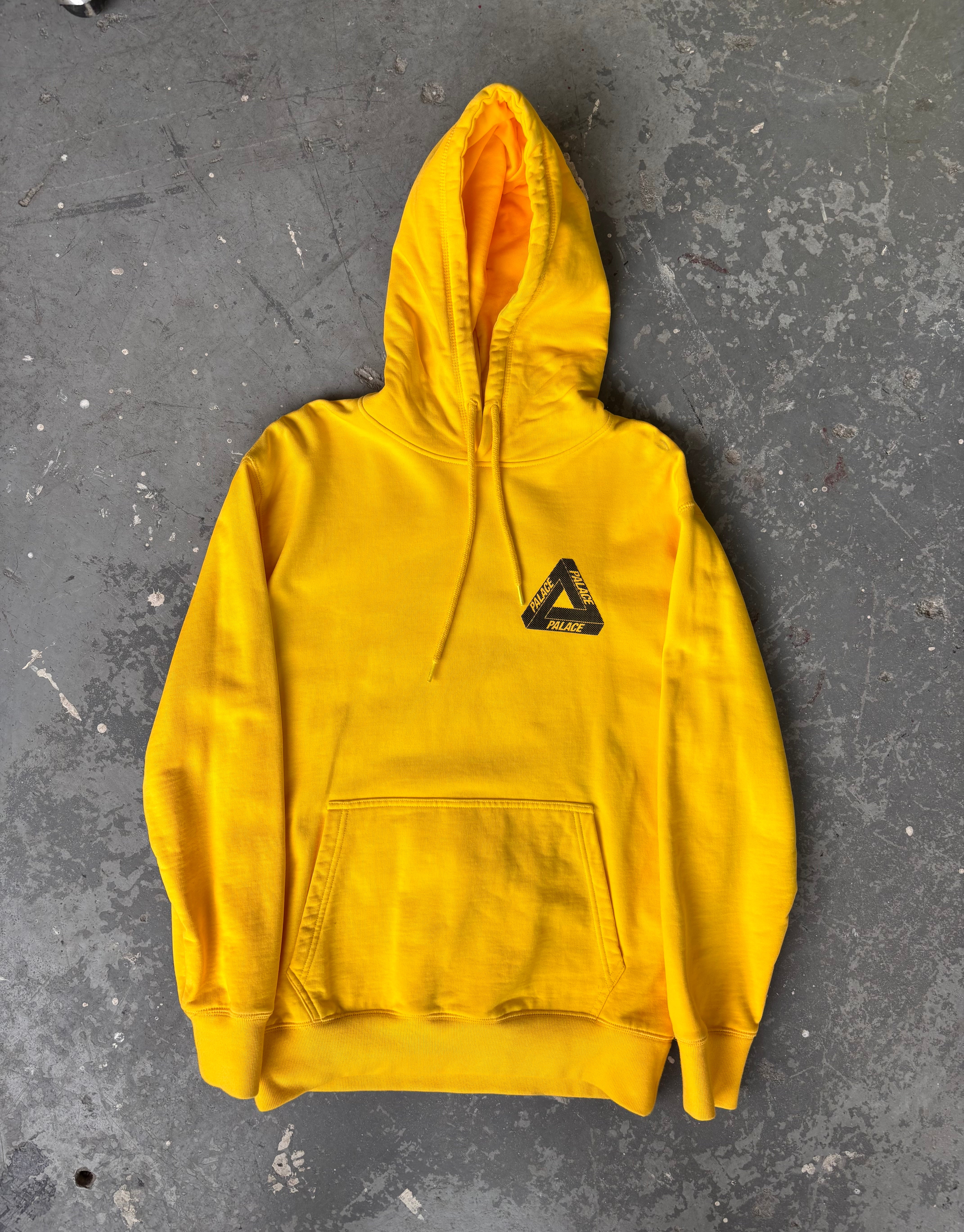 Palace Yellow logo hoodie - Sz M