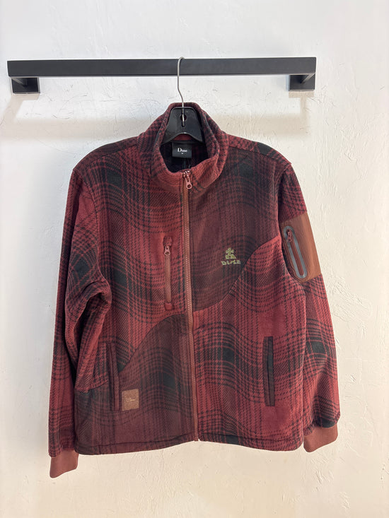 NEW Dime Plaid Polar Fleece Burgundy