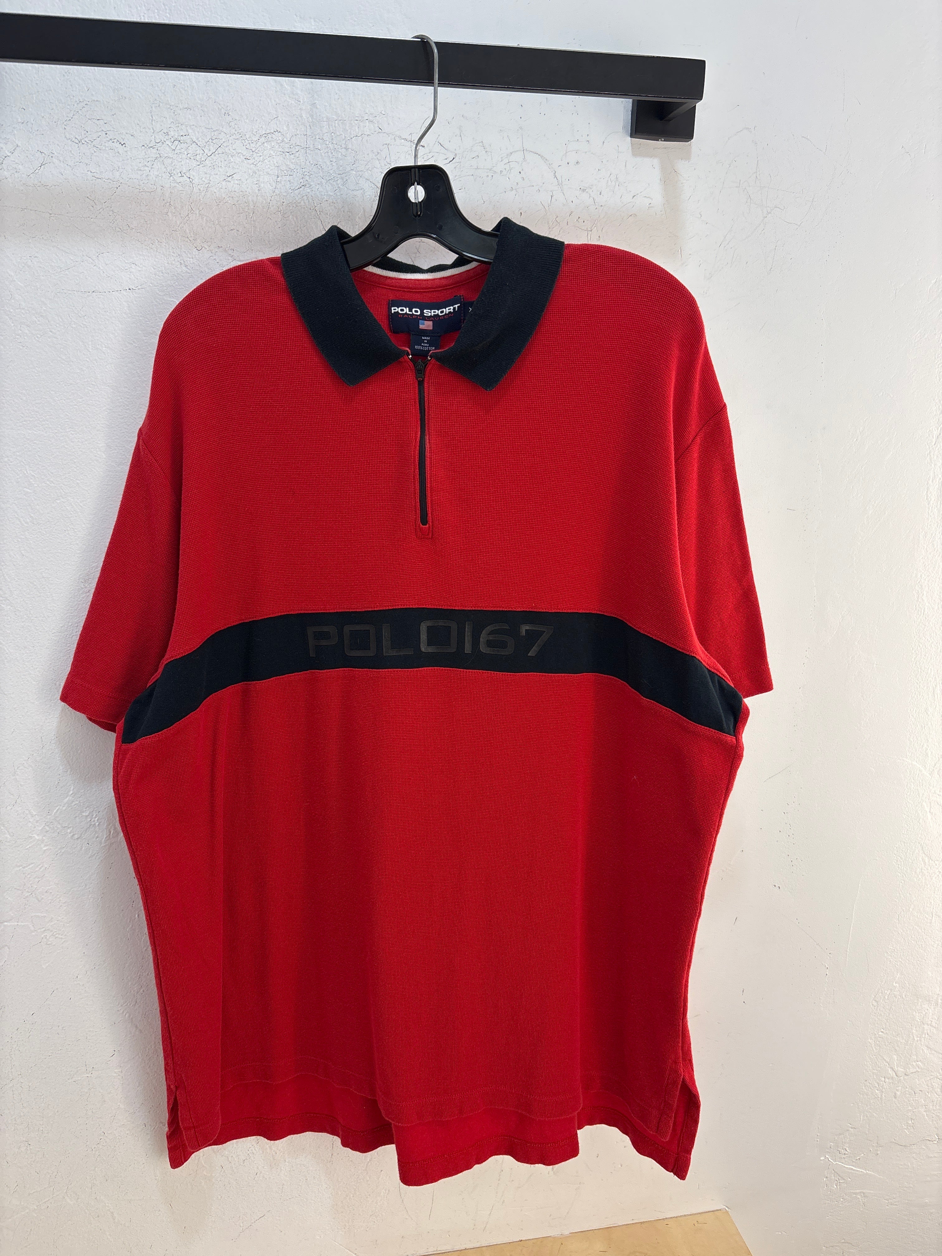 90s Polo Sport Red Polo - Size XL