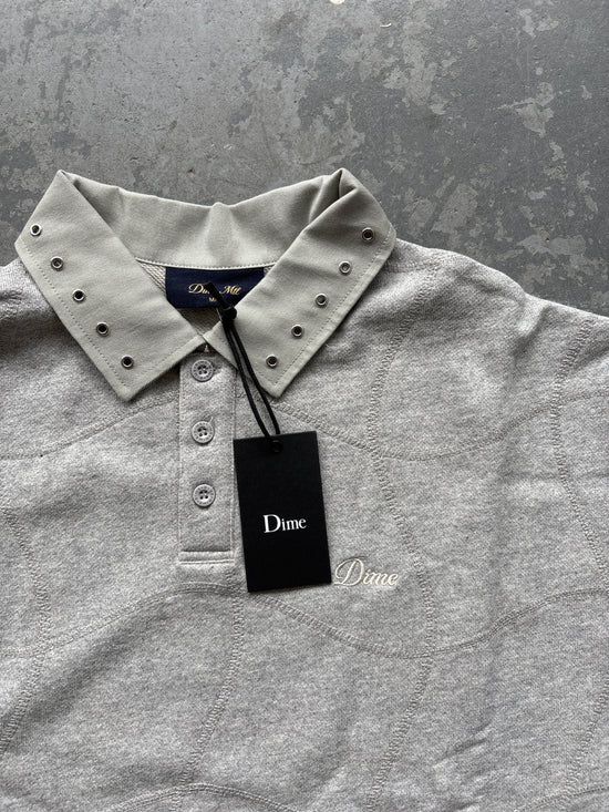 Dime MTL Wave Rugby L/S grey polo - Sz M