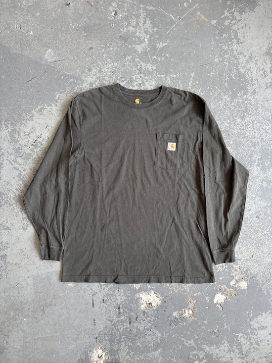 Carhartt grey pocket logo L/S - Sz L