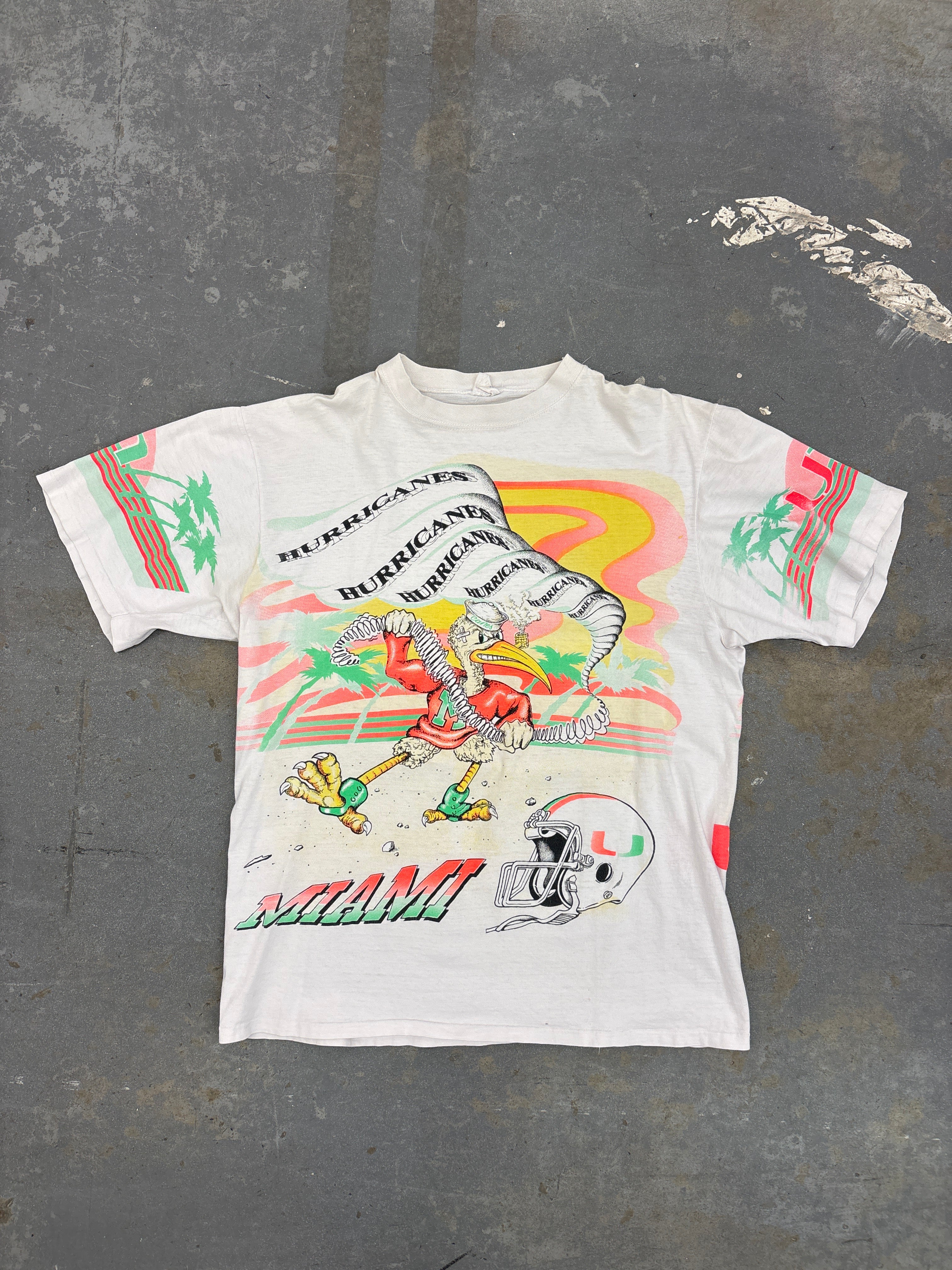 90s Hurricanes Miami tee - Sz XL