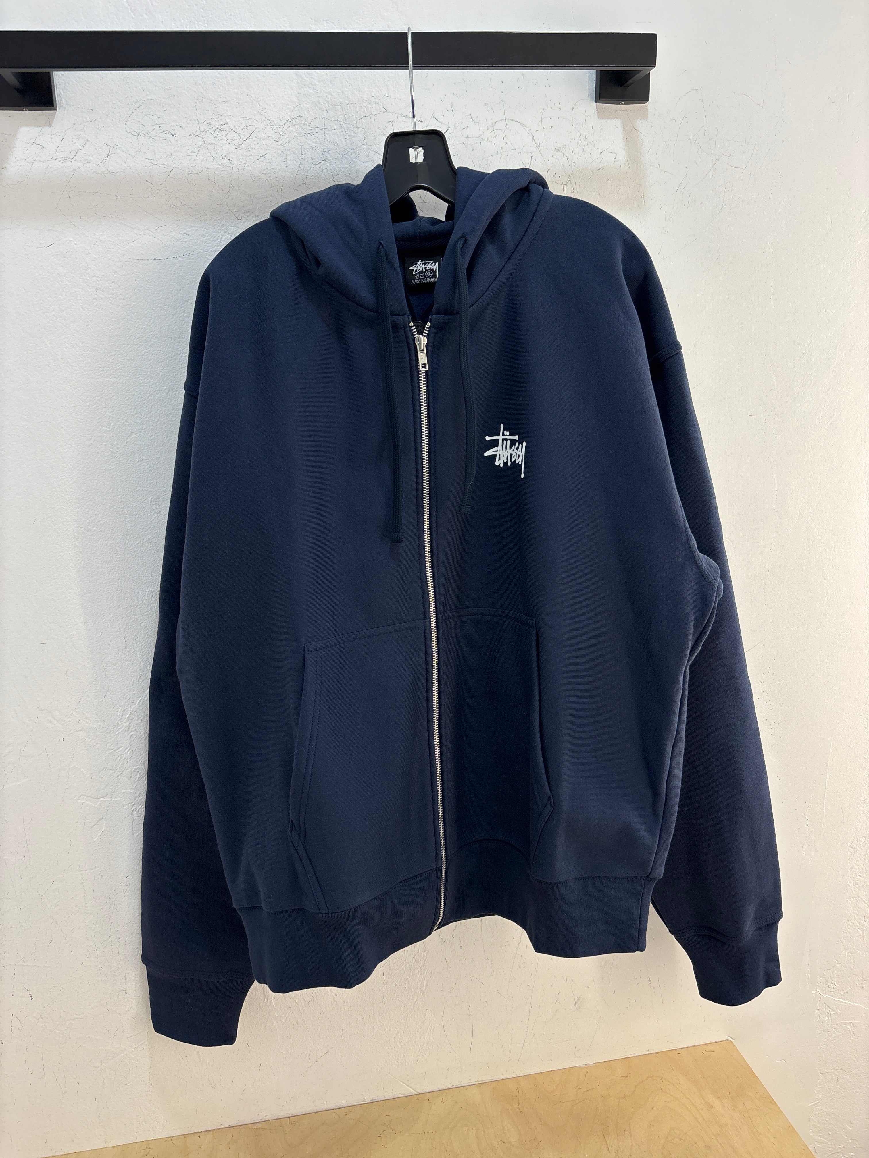 NEW Stussy Navy Zipup Hoodie - Size XL