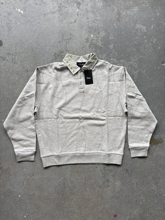 Dime MTL Wave Rugby L/S grey polo - Sz M