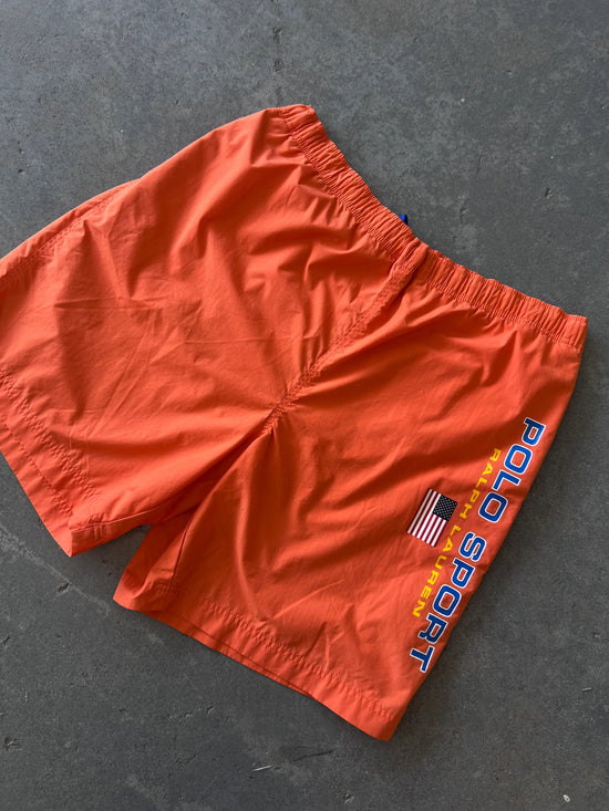 90s Polo Sport Orange trunk Short - Sz XL