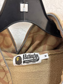 Bape Tan Velour Shark Hoodie - Size M