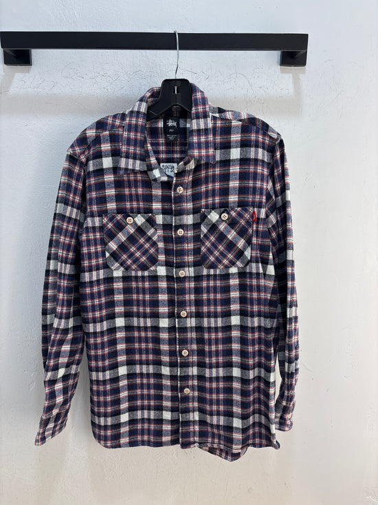 Stussy Blue/Red Plaid Flannel - Size L