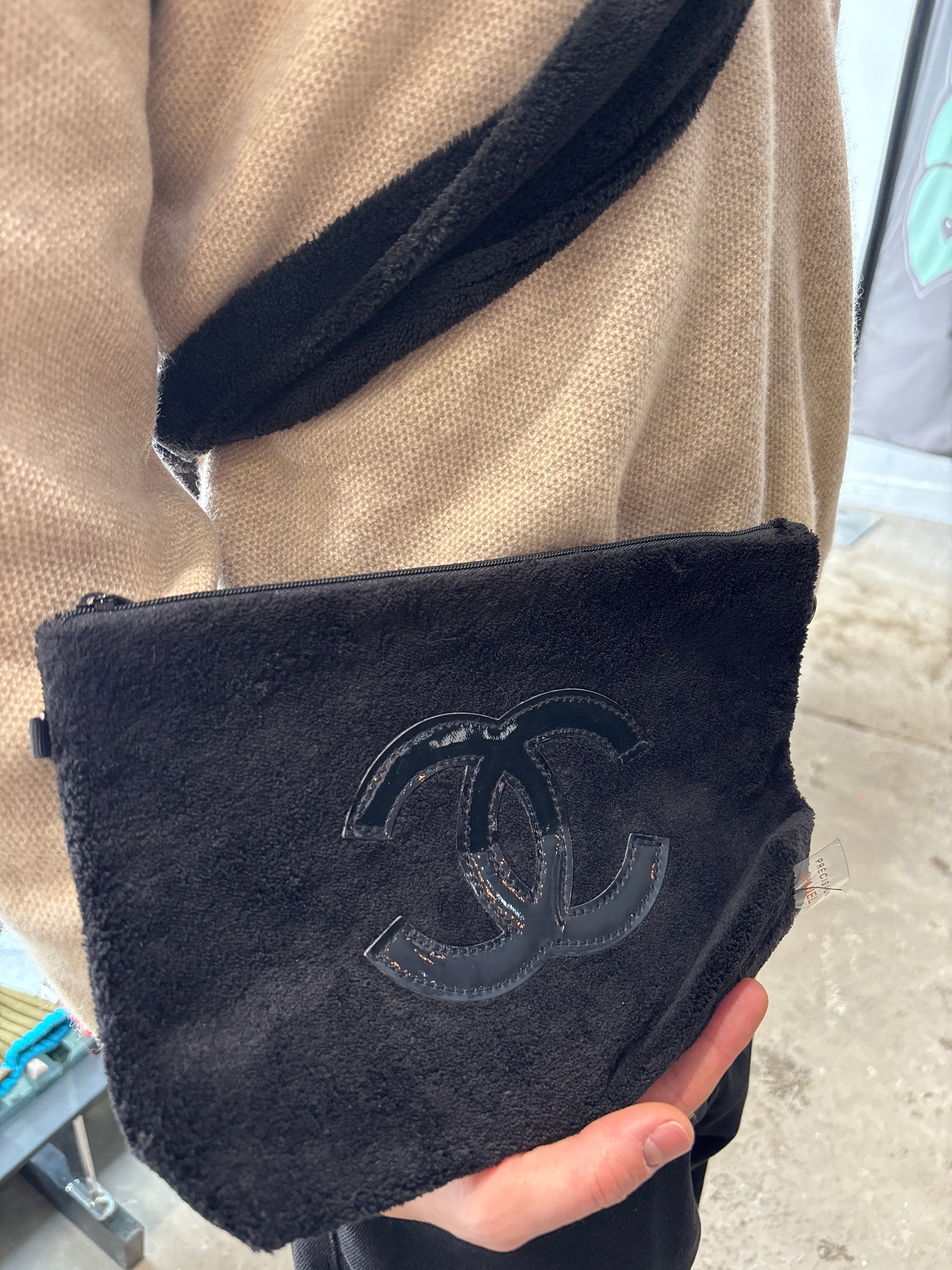 Y2k Chanel Velour Sidebag