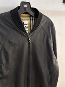 90s Burberry Leather Bomber Jacket L