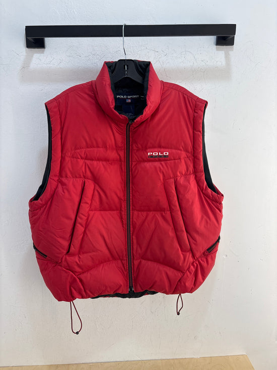 90s Polo Sport Red Puffer Vest - Size XL