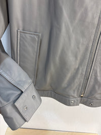 Helmut Lang Grey Lambskin Leather Jacket - M
