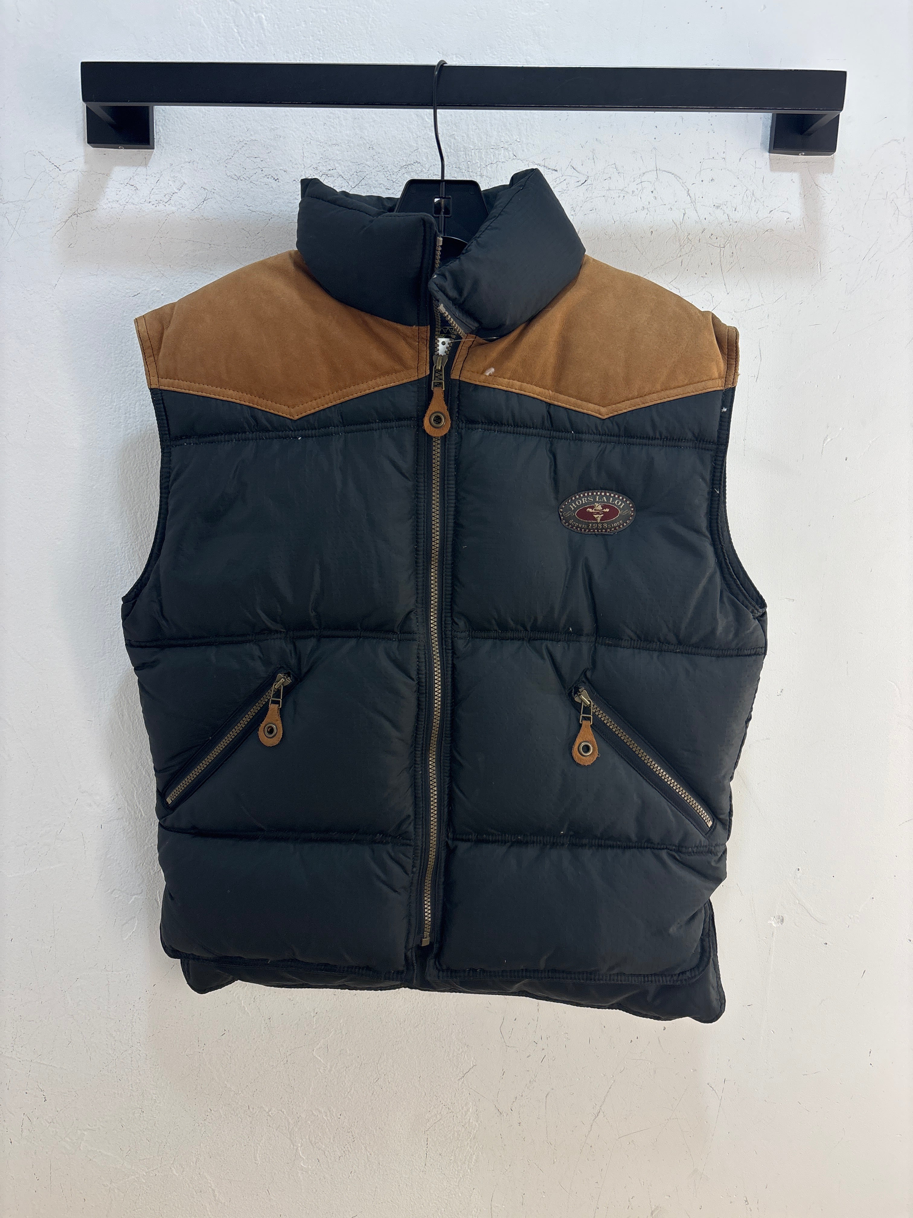 90s Hors La Loi Black Puffer Vest - Size S