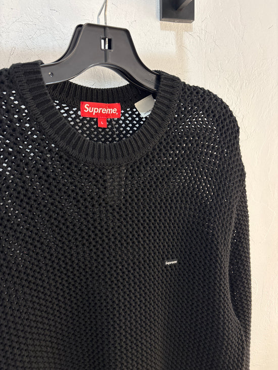 Supreme Black Perforated Knit - Size L