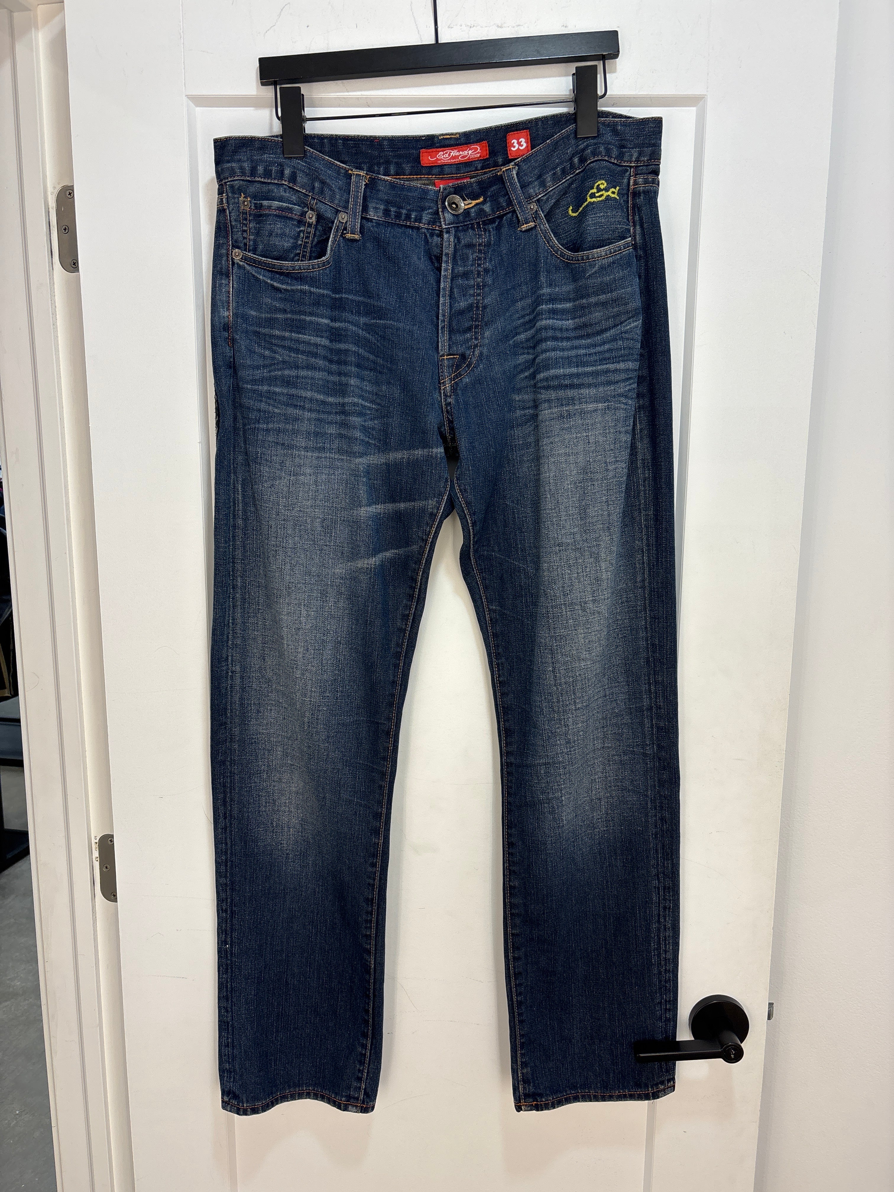 Y2K Ed Hardy Pirate Skull Jeans - Size 33