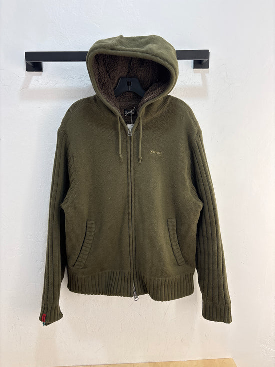 Schott Green Heavy Zipup Hoodie - Size L