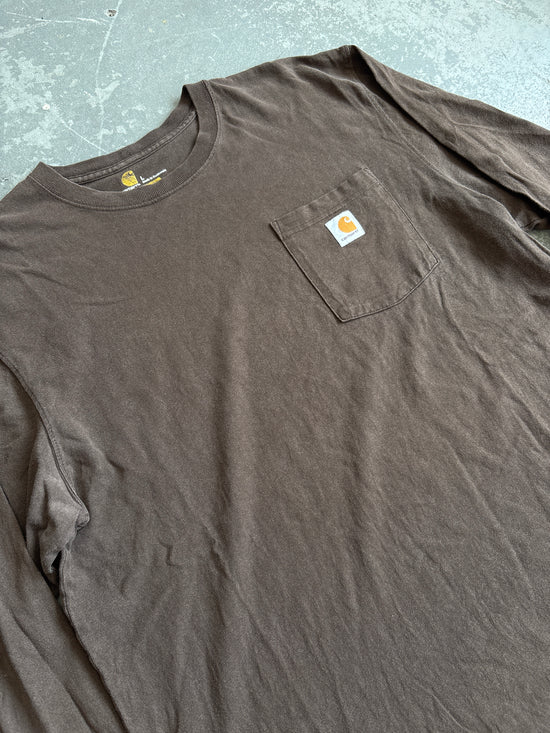 Carhartt Brown pocket logo  L/S - Sz L