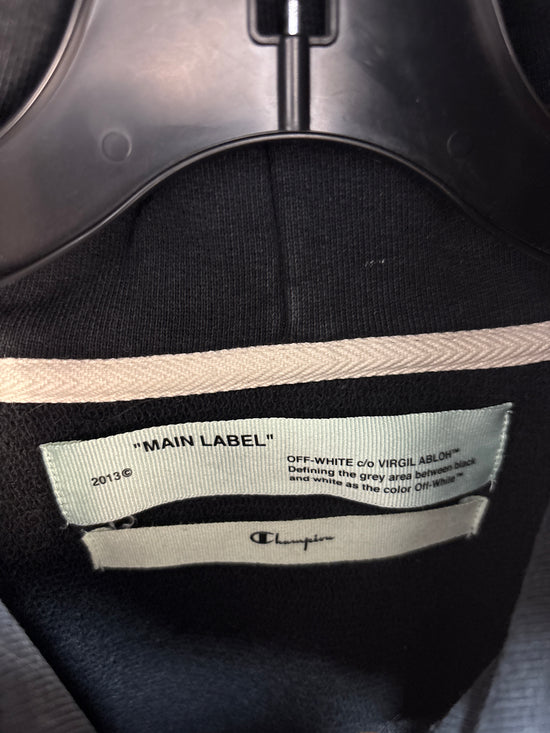 OffWhite x Champion Black Hoodie - Size L