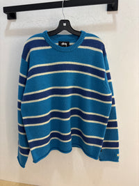 NEW Stussy Blue Stripe Wooll Sweater - Size M