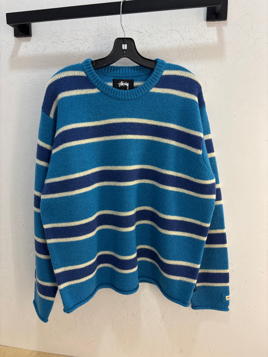NEW Stussy Blue Stripe Wooll Sweater - Size M