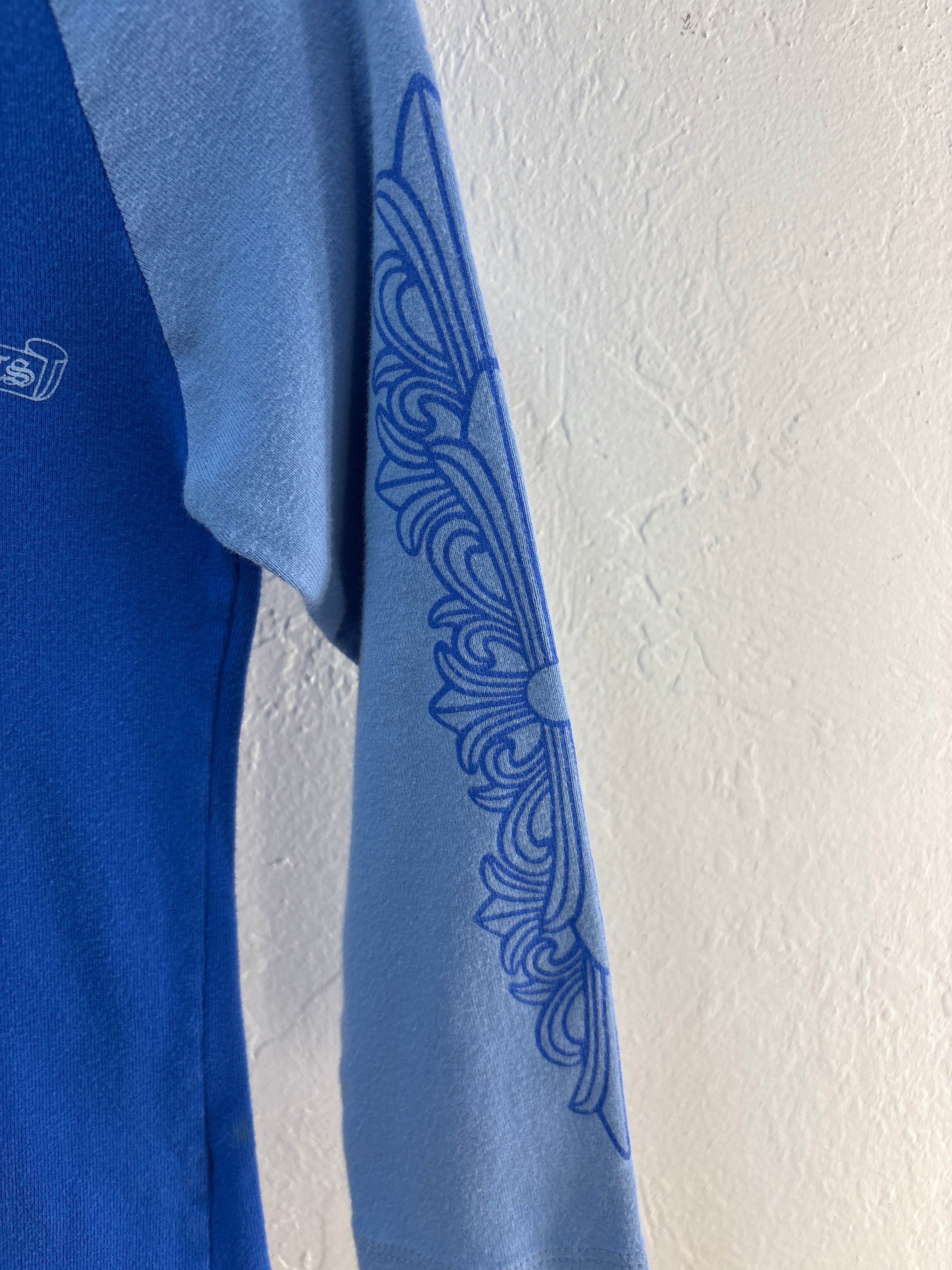 Lil Chrome Hearts Baby Blue Baseball Longsleeve - Size 12M