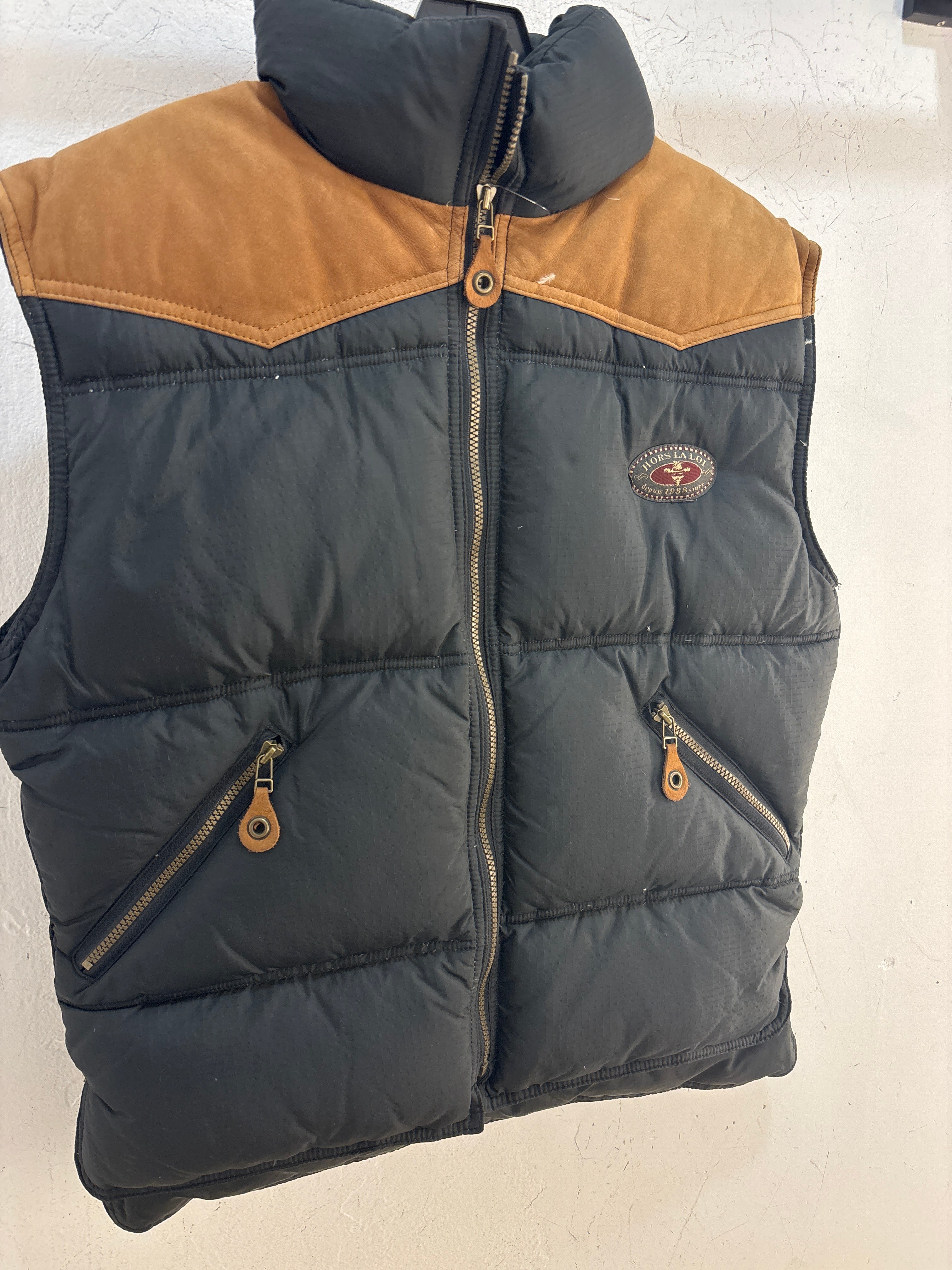 90s Hors La Loi Black Puffer Vest - Size S