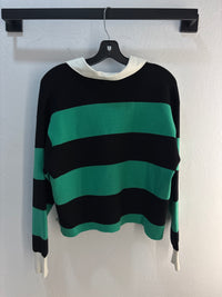 Sandro Green Stripe Rugby - Size L(W)