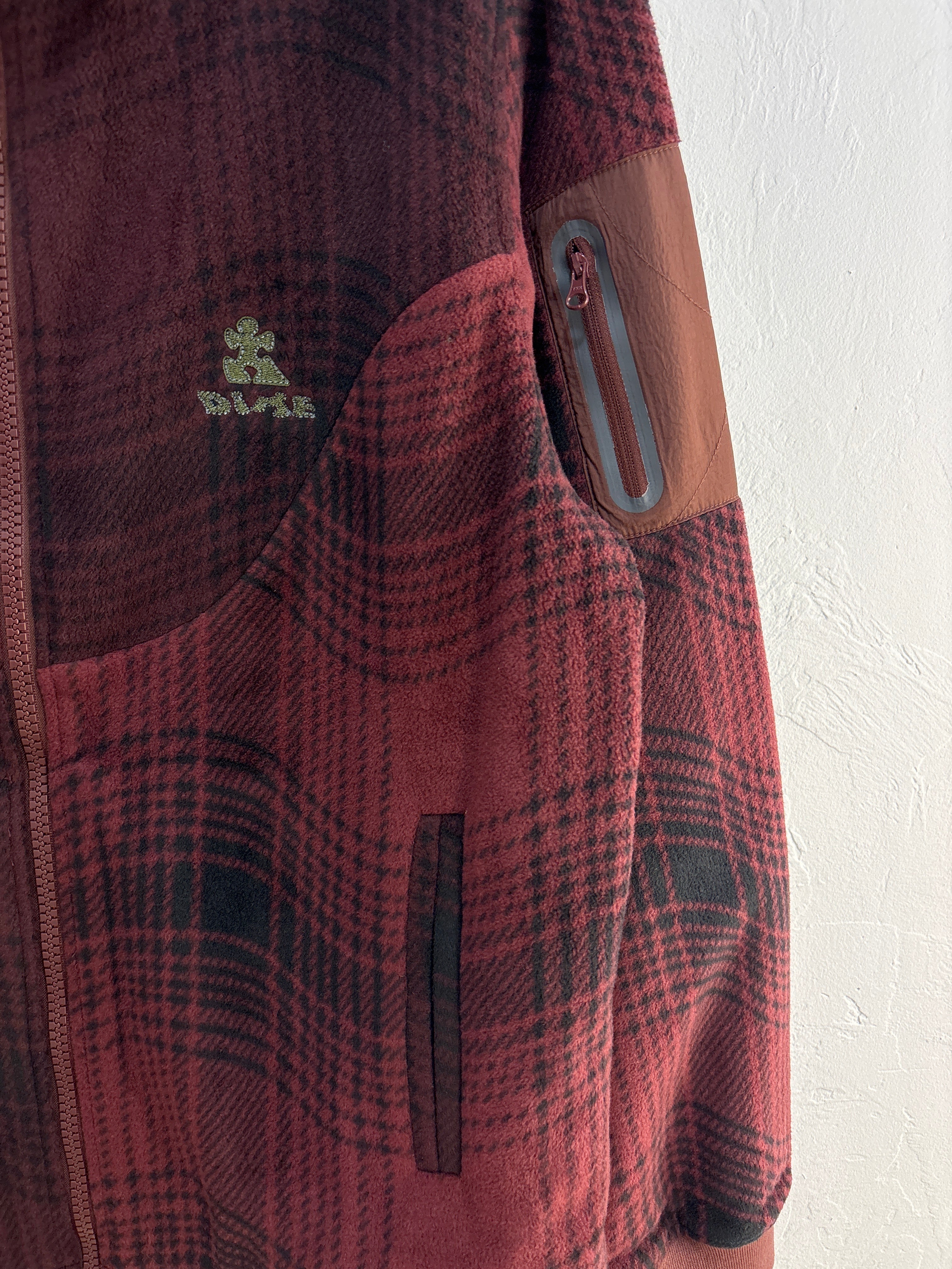 NEW Dime Plaid Polar Fleece Burgundy