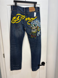 Y2K Ed Hardy Pirate Skull Jeans - Size 33