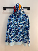 NEW BAPE ABC 2nd Camo Ape blue full zip -Size L
