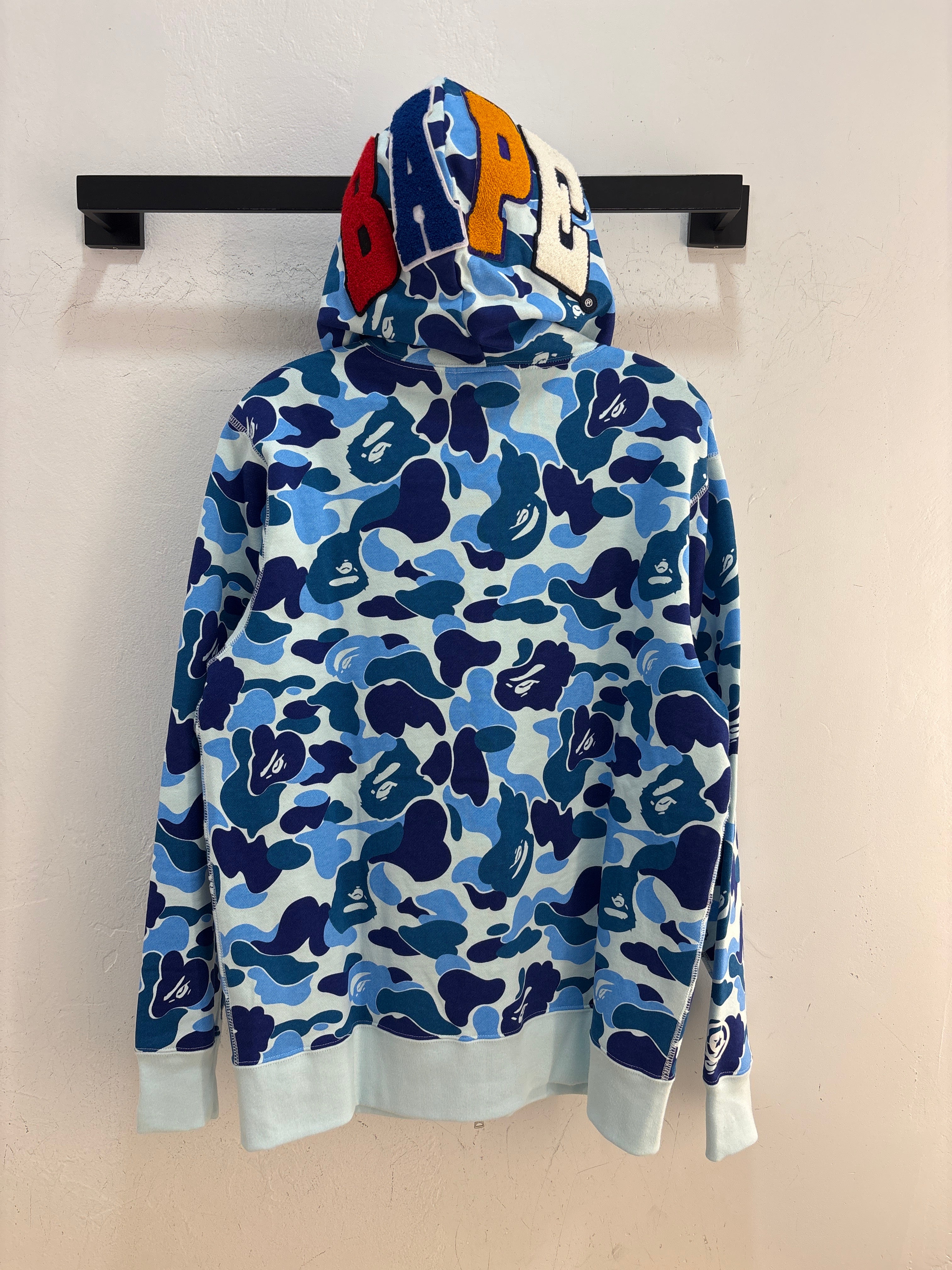 NEW BAPE ABC 2nd Camo Ape blue full zip -Size L